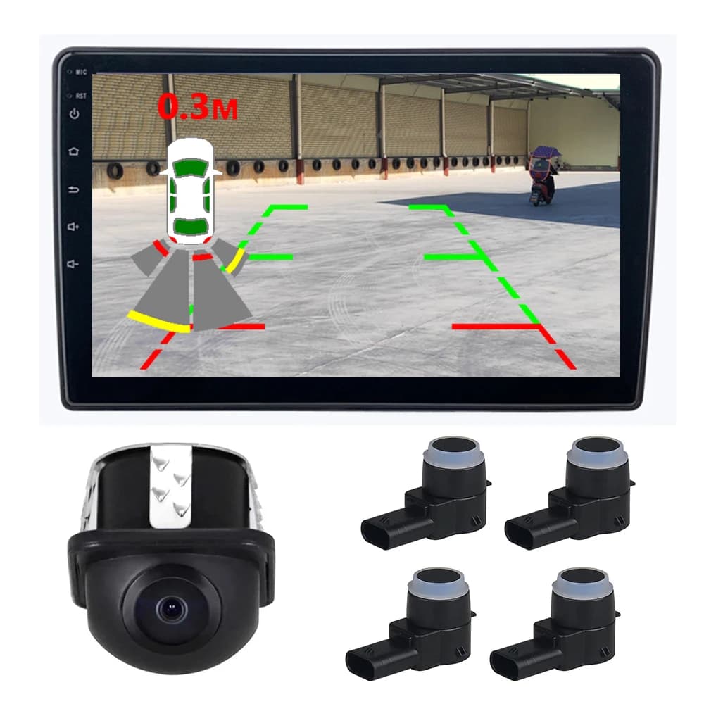 Car Backing Reversing Radar/car Rear Backup Buzzer Parking Sensor System with 4 Sensors for Sale