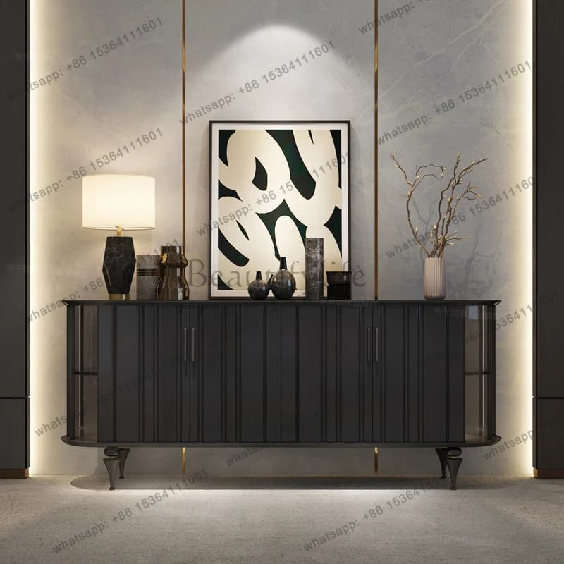 French entrance cabinet directly opposite the door villa living room light luxury retro style storage decorative cabinet