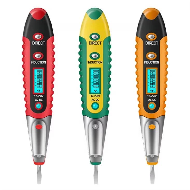 VD700 Electrical Tester Pen Screwdriver 12-250V AC DC Outlet Circuit Voltage Detector Test Pen With Night Vision Power Meter