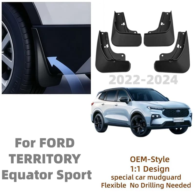 4PCS Mud Flaps Splash Guards FOR Ford Territory Equator Sport 2022 2023 2024 Front Rear Fender Protectors Auto Exterior Parts