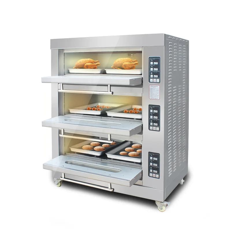 Commercial 3-Tier 6-Tray Multi-Purpose Oven Hotels Farm Pizzas Bakery Equipment Egg Tart Bread Nut-Based Products Gas/Electric