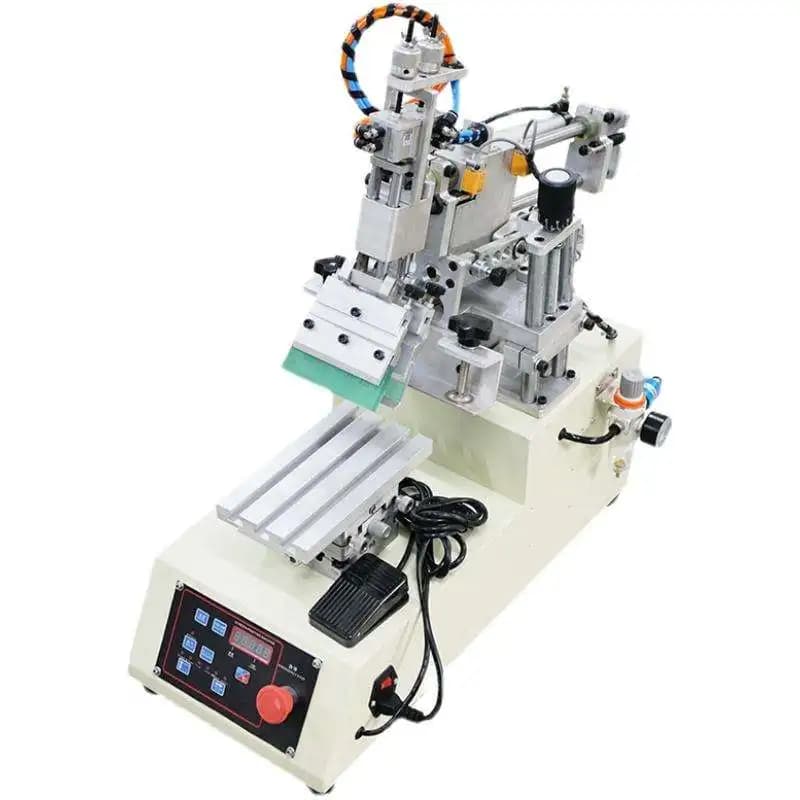 Desktop Semi Auto Screen Printing Machine for PVC Silk Screen Printing Machine Flat Screen Printer Bottle Lid Handbag Trash Cans