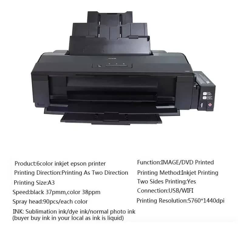 A3 Model Photo Printer Sublimation Printer A3+ Inkjet Printer New 6 Color For EPSON L1800 Provided Sublimation Ink 26