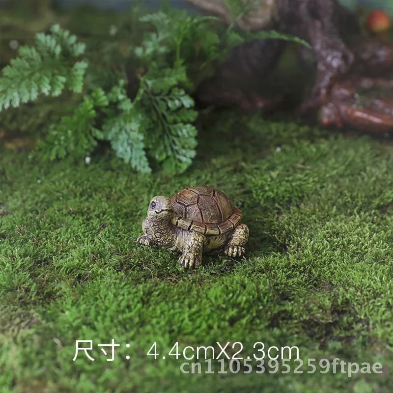 Cute Micro-Landscape Simulation Turtle Ornament Resin Craft for Gardening Landscaping Balcony Flowerpot Decor Pastoral Style