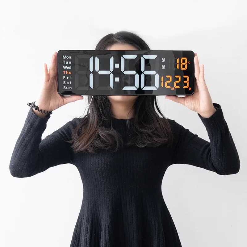 16-Inch large screen function display clock Nordic digital clock simple living room wall clock  6626