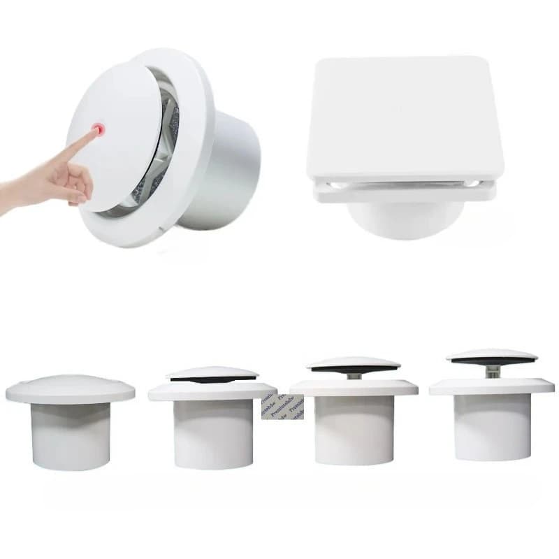 1Pc White ABS Plastic Round 3 Positions Push A/C Vent Diffuser Wall Soffit Mount