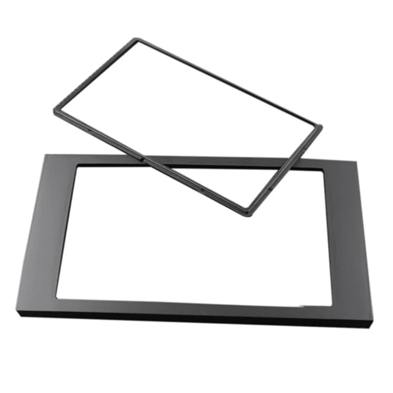 37JE Center Console Head Unit Trim Panel, Double DIN Plastic Mounting Frame with Inner Insert Section for Car Radio Opening