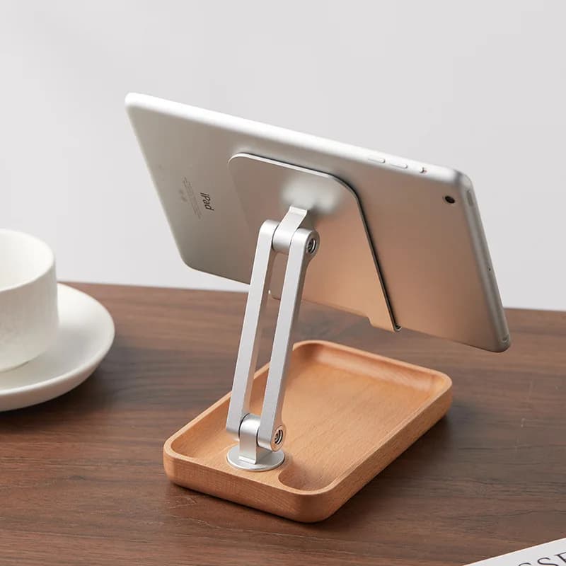 Black Walnut Mobile Phone Holder Desktop Watch Video Live Aluminum Alloy Rotating Folding Bracket Tablet Bracket Lazy