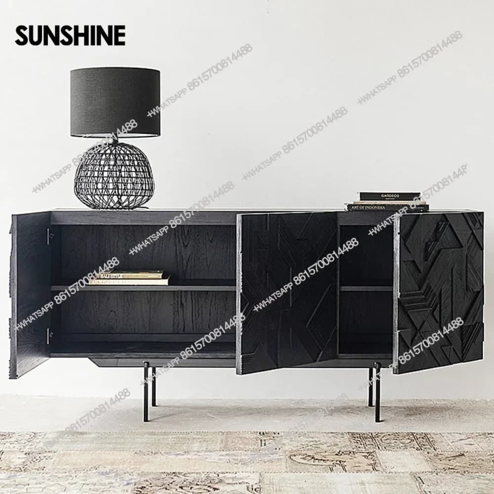 Wooden Display Cabinet Drawers Luxury Mid Century Craft Living Room Cabinet Vintage Curio Szafki Do Salonu Home FurnitureX
