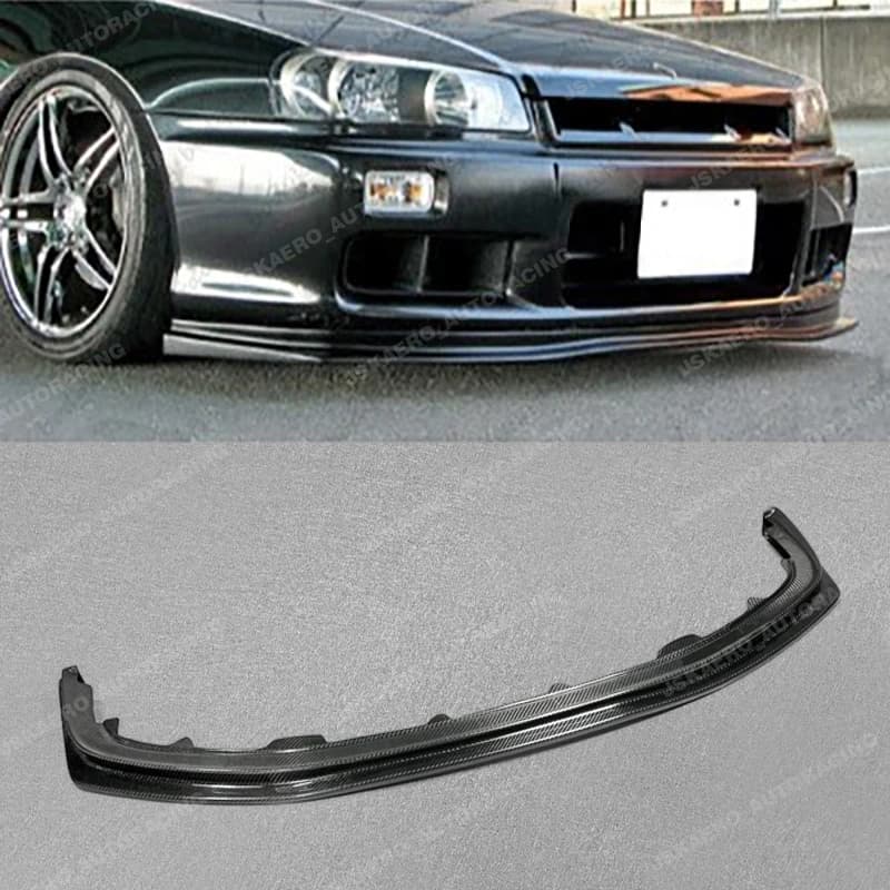For Nissan Skyline R34 GTT 2DOOR Front Bumper Diffuser Lip Carbon Fiber car bodykits