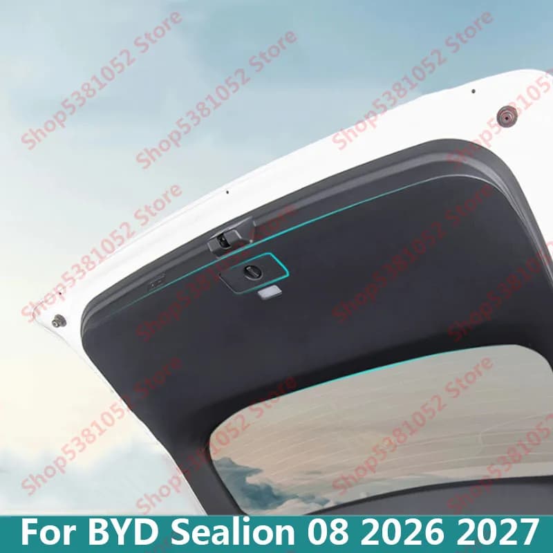 For BYD Sealion 08 2026 2027 Car Trunk PU Leather Protective Pad Car Trunk Tailgate Protection Sticker Pad Accessories