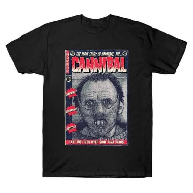0426 Silence of the lambs Horror movie Hannibal Gift t shirt Dr Lecter Scary Cannibal Graphic Clothes All size Tee S-6XL