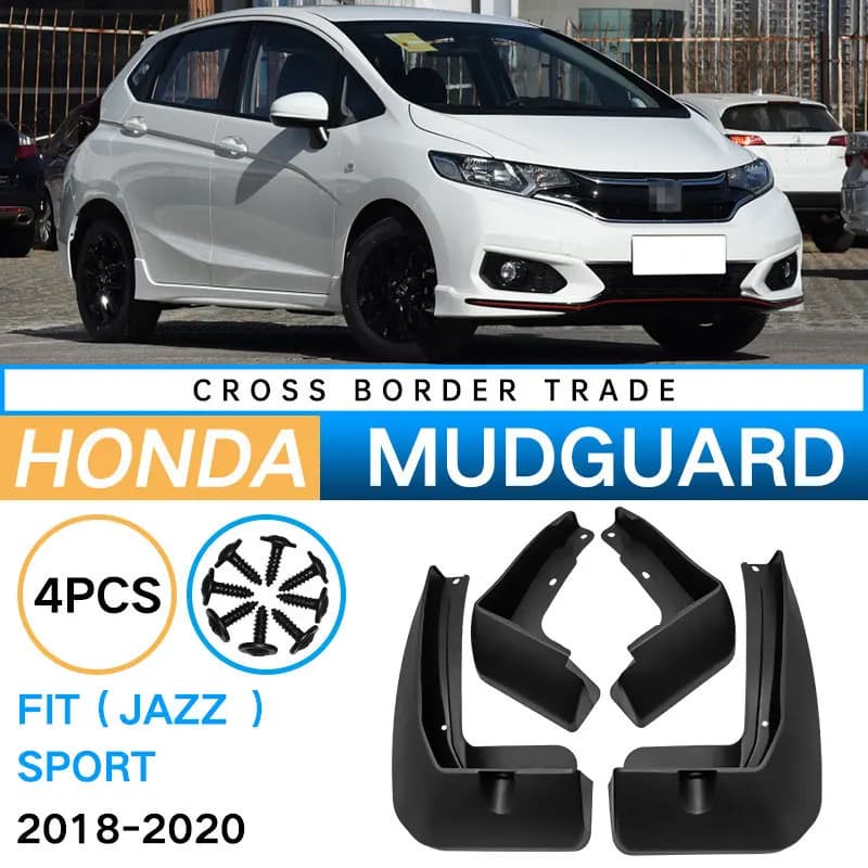 Car Auto Wheel Mud Flaps Splash Guards Fender for Honda 2018-2020 Fit Jazz Sport Models Premium Grade Exterior Protector Parts