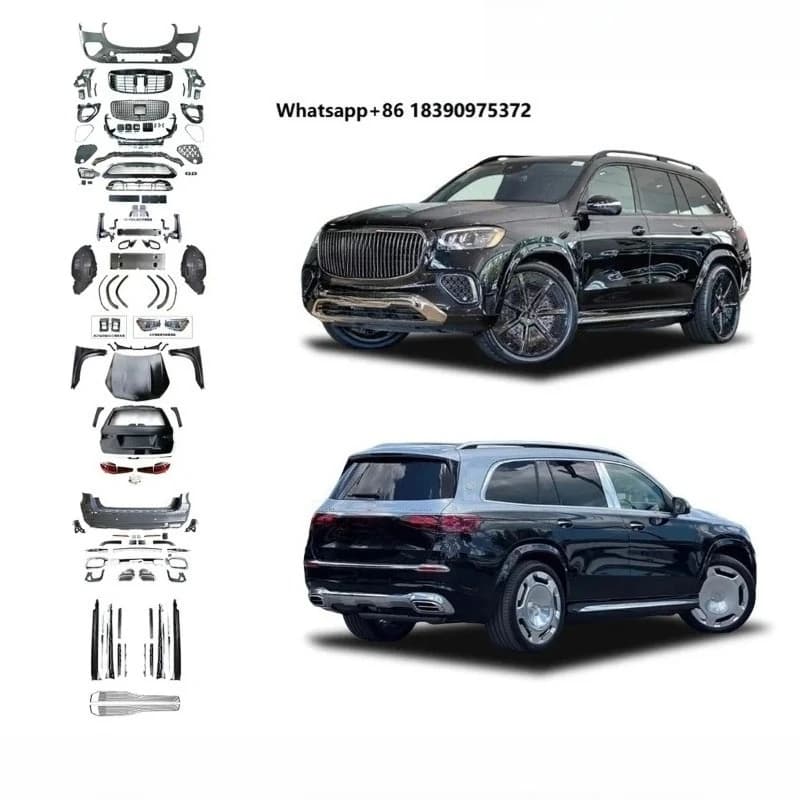 Car Body Kit FOR  GLS W166 2013-2019 Style Body Kit With Bumper Headlights Fender Exhaust