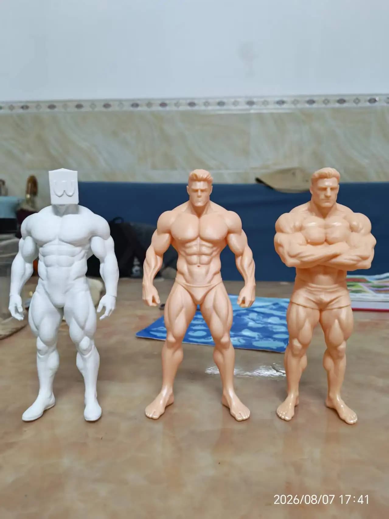 3D Printed Muscular Male Full-Body Figurine - Fitness Male Human Body desktop Action Figure Model