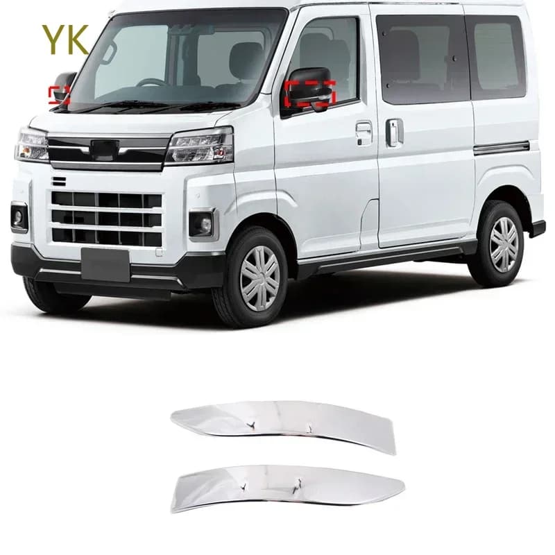 For Daihatsu ATRAI HIJET CARGO 2022-2023 ABS Bright Rearview Mirror Decorative Strip Sticker Car Accessories