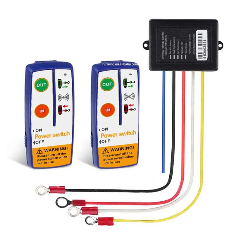 2pcs  12V/24V Wireless Off-Road Winch Control System Electric Winch Relay Controller with Remote Switches