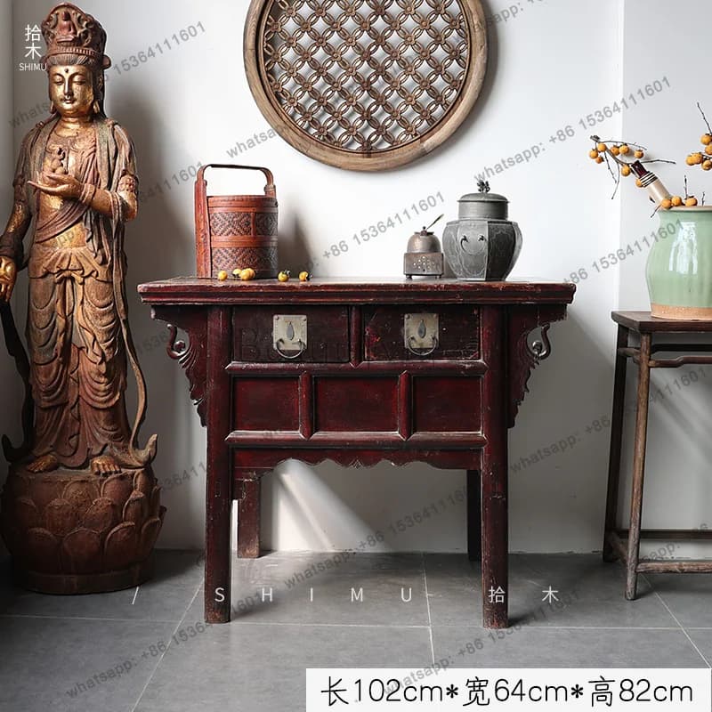 LSVintage Cabinet Wardrobe Storage Sideboard Antique Folk Style Old Furniture