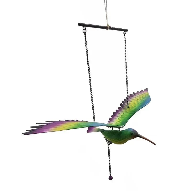 Gardening, wrought iron animal pendants, rocking painted birds, wing balancers, patio gardens, metal ornaments
