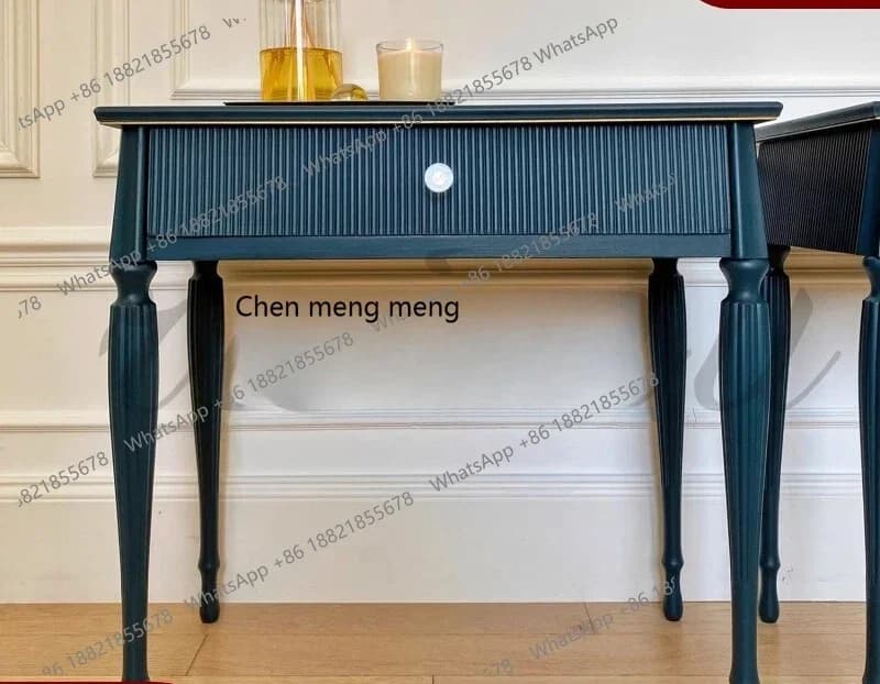 ZJFrench retro solid wood edge few master bedroom small apartment bedside small cabinet living room removable corner few