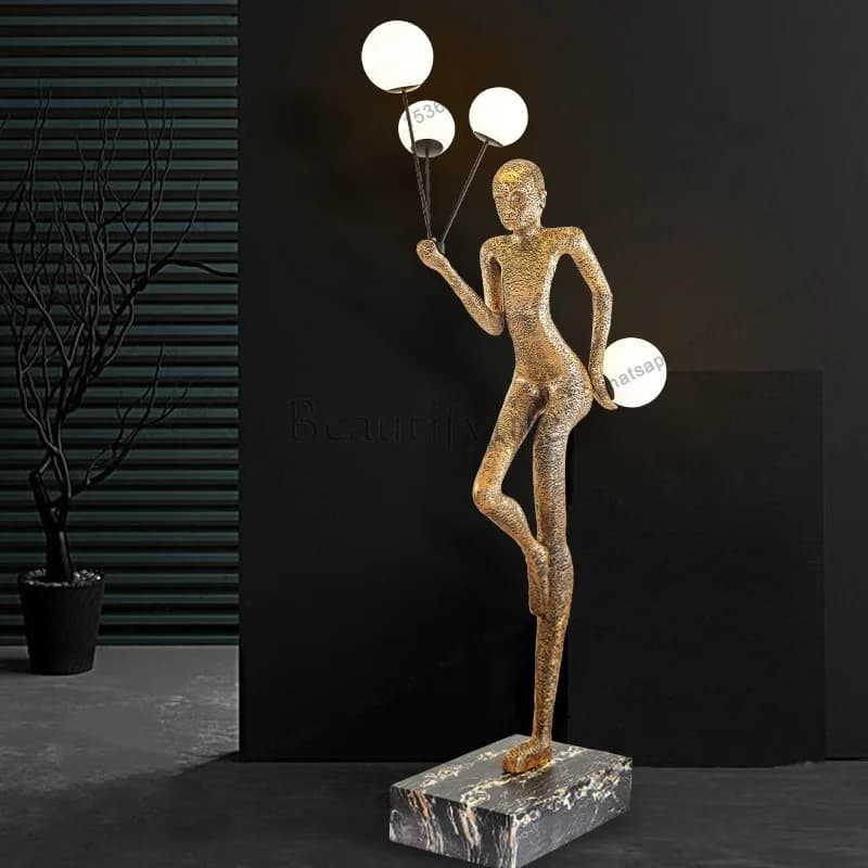 PG Nordic art floor-to-ceiling living room ornament modern fiberglass resin light luxury abstract figure sculpture welcome
