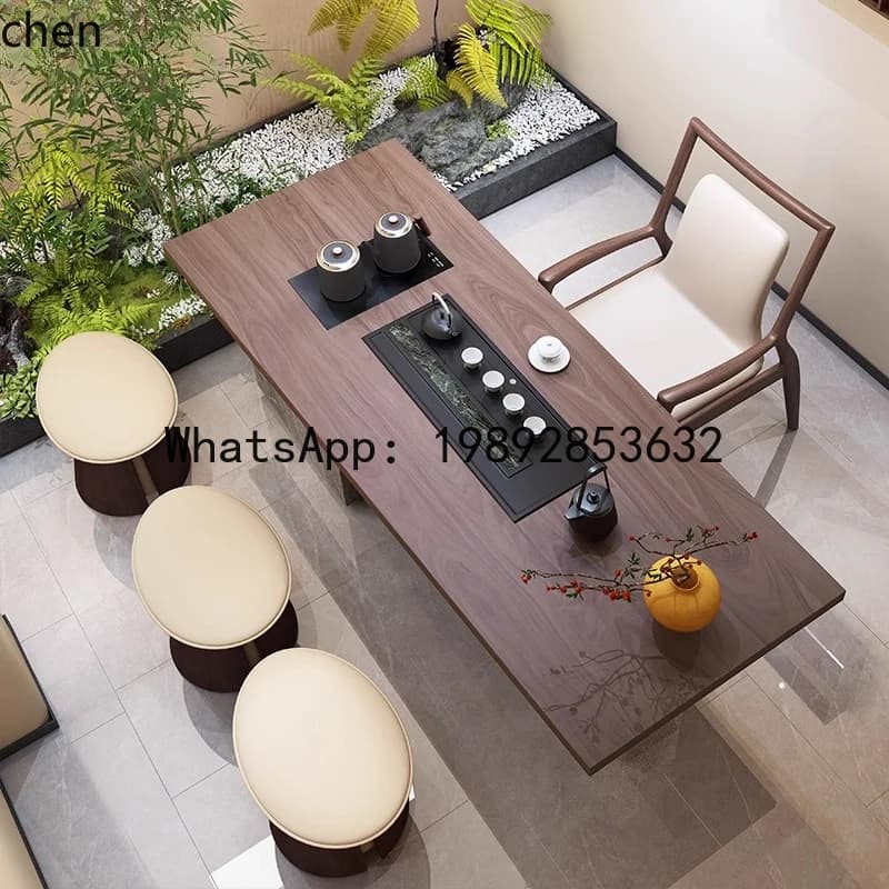 high-end walnut tea table light luxury high-end tea table living room home
