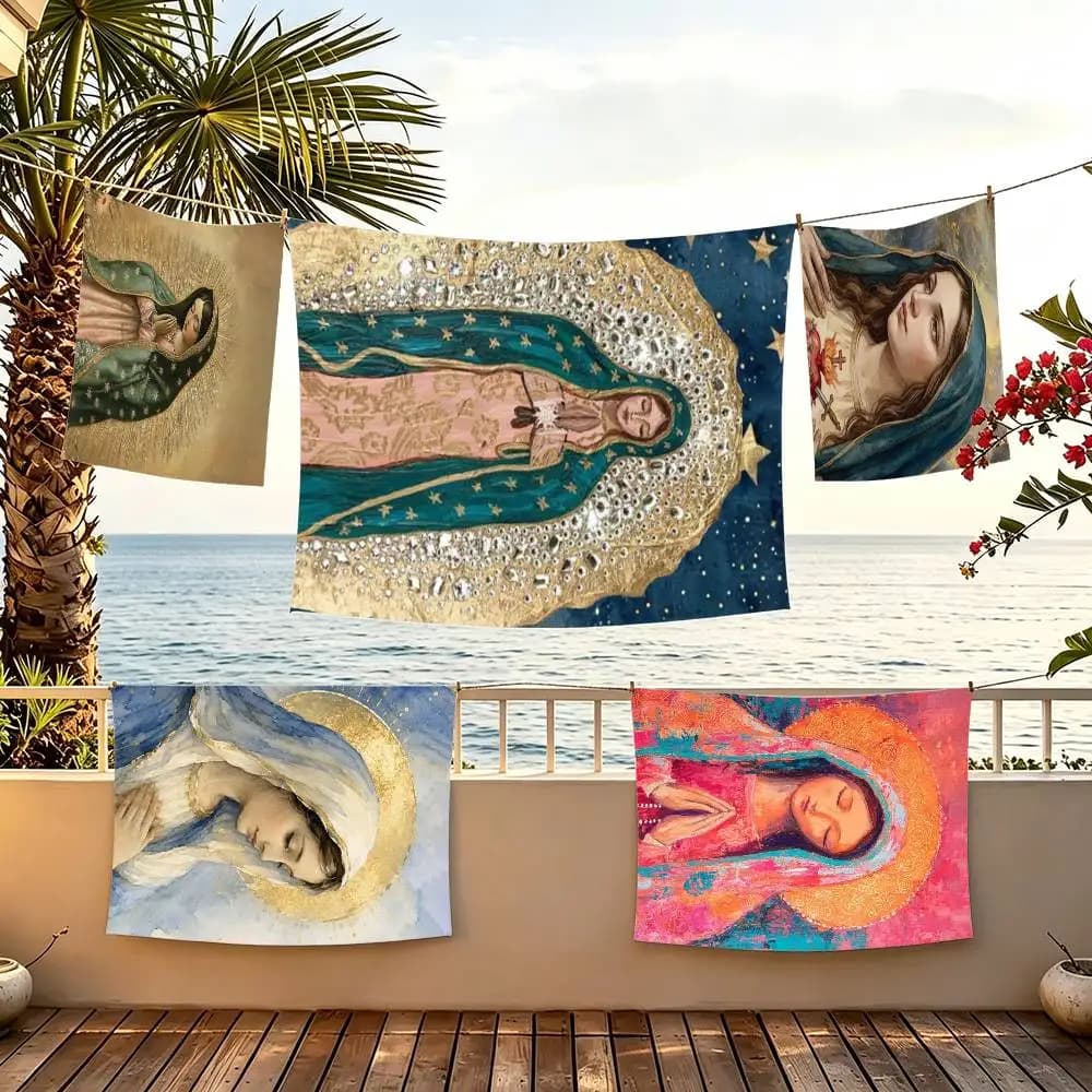 Guadalupe Virgen M-Mary flag For Camping Party Picnic Studio Booth Background Wall Interior Decoration Banner