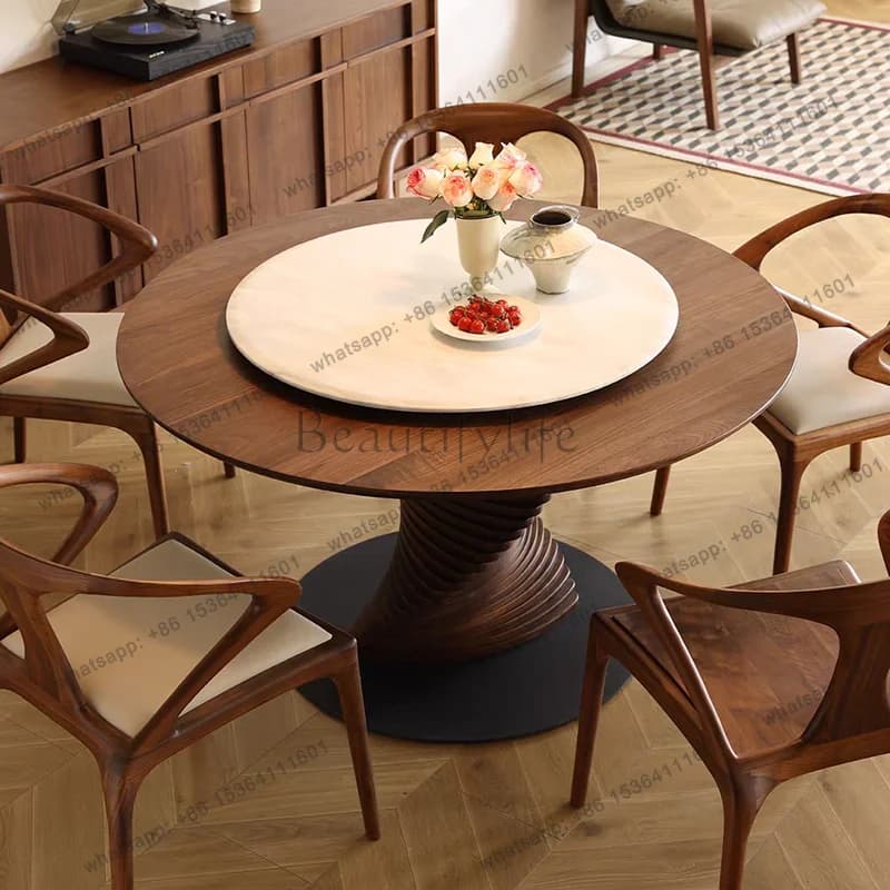 ld Round Mobile Dining Table Restaurant Study Wood Kitchen Modern Luxury Dining Table Living Room Mesas De Jantar