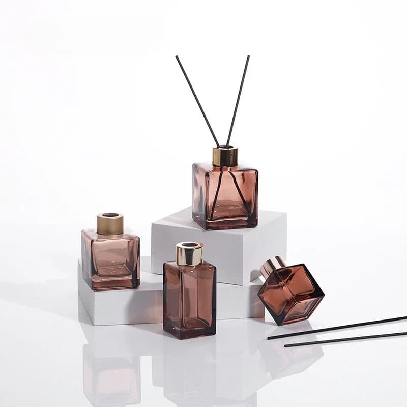 Reed Diffuser Bottle Dark Brown Color  Aromatherapy Glass Container Decorative Accessory