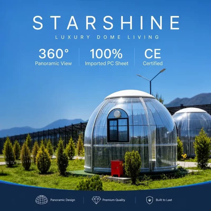 CE Certification 360 Degree Panoramic Polycarbonate Dome House Transparent Bubble Tent for Glamping Resort &
