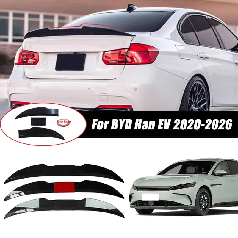 3pcs Sedan Rear Trunk Spoiler For BYD Han EV 2020-2026 Adjustable DIY Modified Trunk Spoiler Automotive Accessories