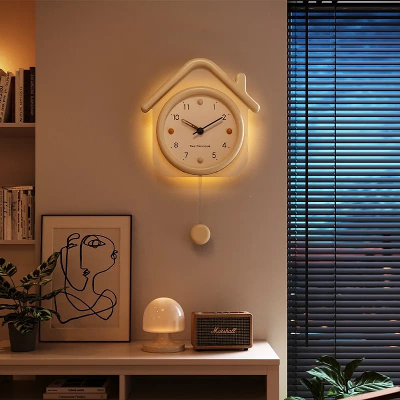 Living Room Wall Clock Wall Cream Wind Art Creative Household French Swing Modern Simplicity