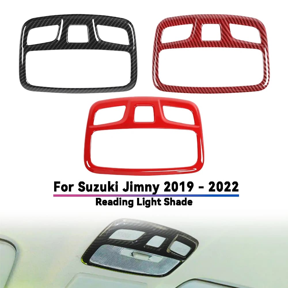Car Roof Read Light Cover For Suzuki Jimny 2019 - 2022 Abs Red Black Carbon Fiber Plastic Car Interior Decorate