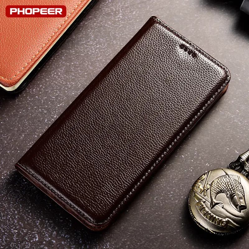 Genuine Leather Case For Samsung Galaxy S6 S7 edge S8 S9 S10 S20 S21 FE S22 Plus Ultra Note 9 10 20 Ultra Magnetic Flip Cover