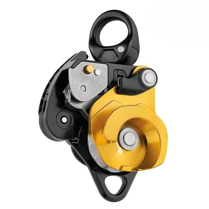 Universal knot lifting pulley, can release one-way stop double pulley descender