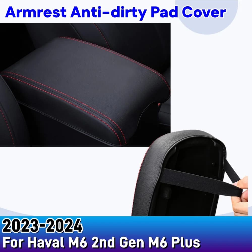 For Haval M6 2024 2023 2nd Gen M6 Plus Armrest Anti-dirty Pad Cover Sticker PU Leather Cover Car Styling Modification Accessory