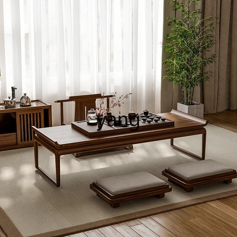 LTT new Chinese solid wood small strip table household bay window table kang few