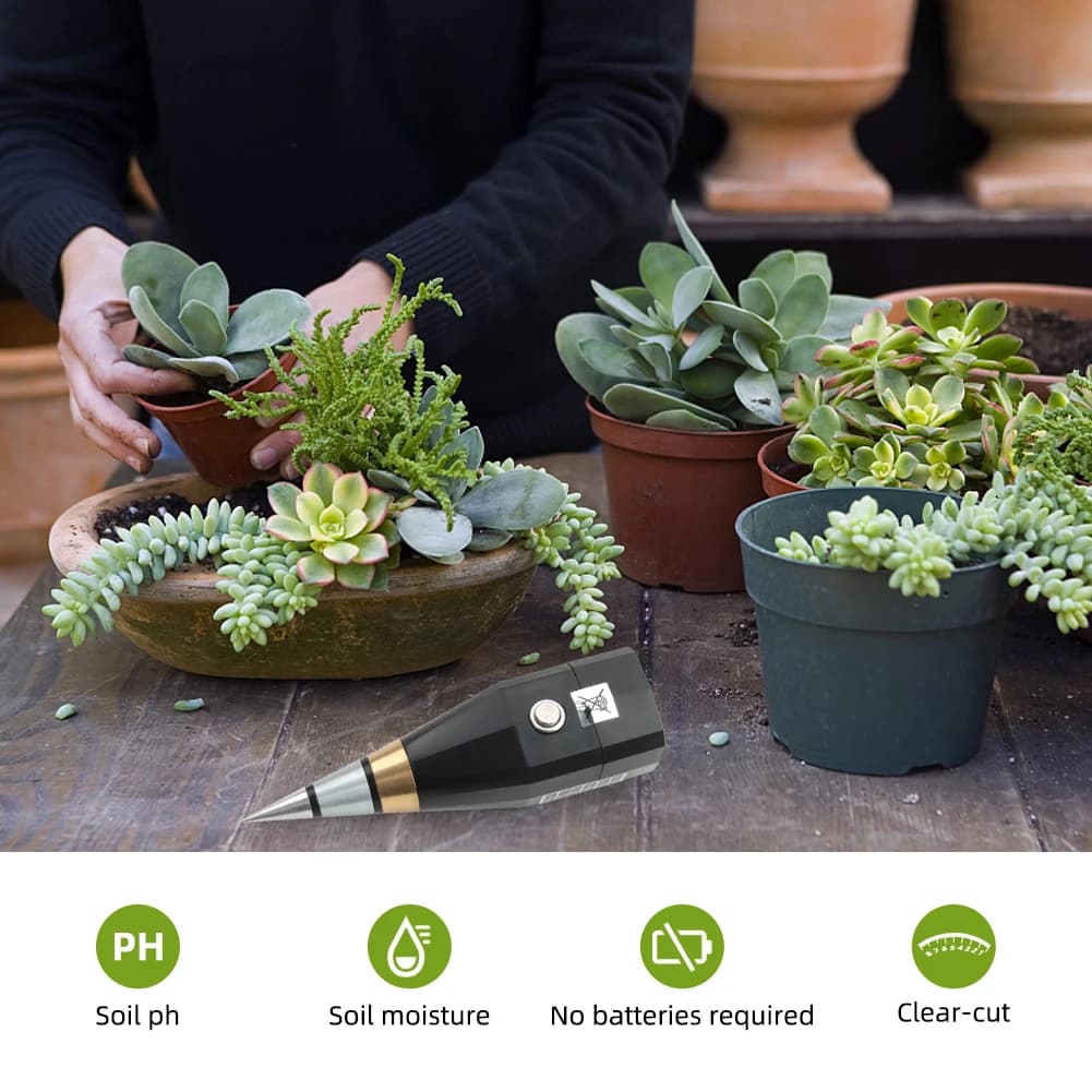 New 2-in-1 Soil Moisture and Acidity Meter for Garden Potted Plants Battery-Free Soil Meter