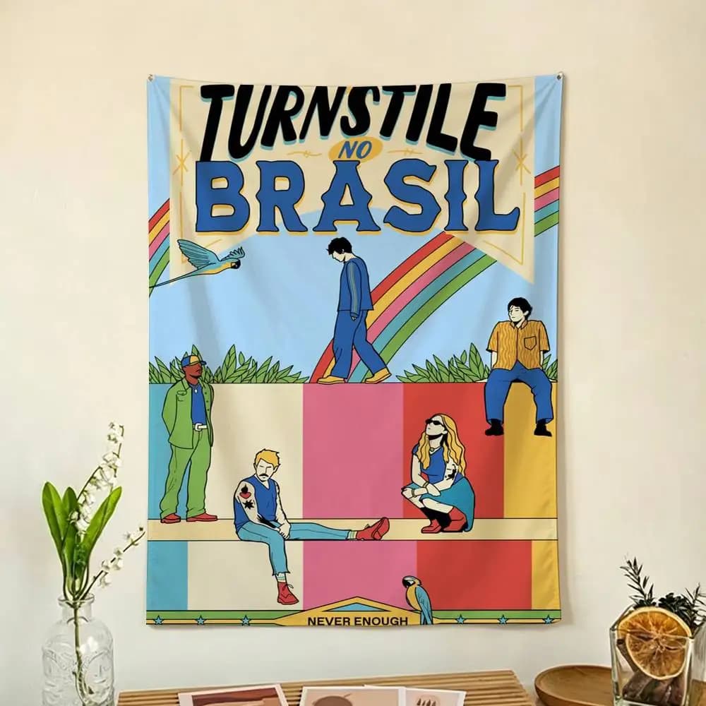 Singer Turnstile Band Flag Digital Printing Banner for Garage Wall Out Door Decoration