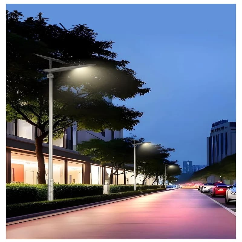 Laihong IP65 60W 80W Install Waterproof Outdoor LED All in One Two Integrated Solar Panel Power Street Road Garden Lamp