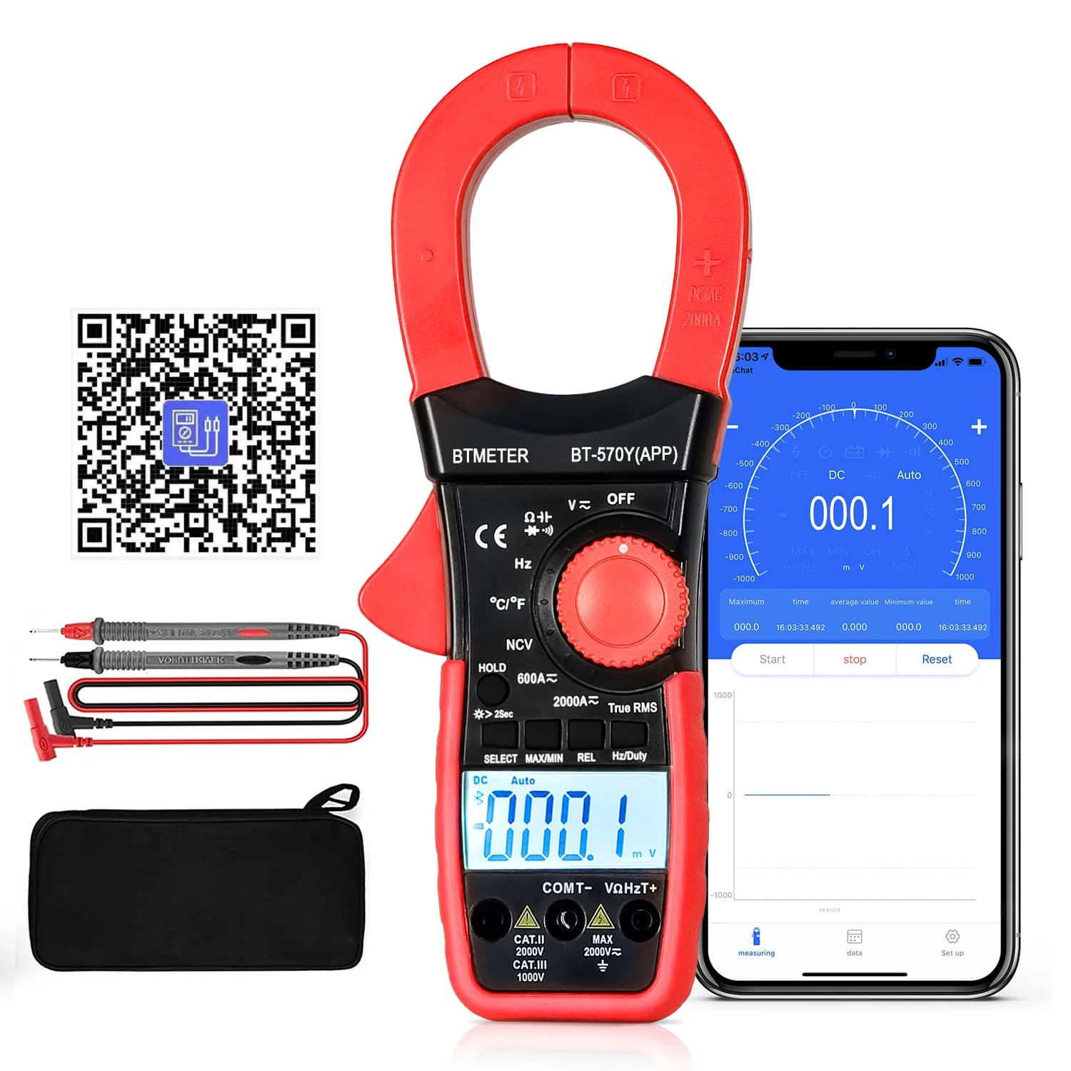 BTMETER 6000counts Digital Clamp Meter Electrician Tools Current Voltage NCV Continuity Capacitance Resistance Frequency Test