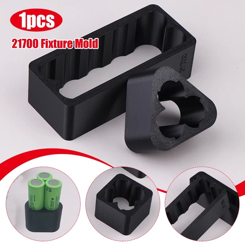 21700 Lithium Battery Fixed Bracket Six Batteries Packs ABS Plastic Fixture Fast Spot Welding Single Row Double-sided Holder