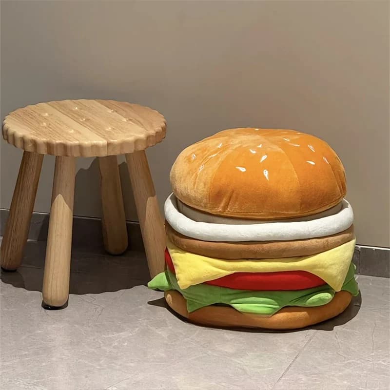 Hamburger Storage Stool Household Seat Cushion Storage Dual-use Shoe Changing Stool Artifact Home Decor Living Room Furniture