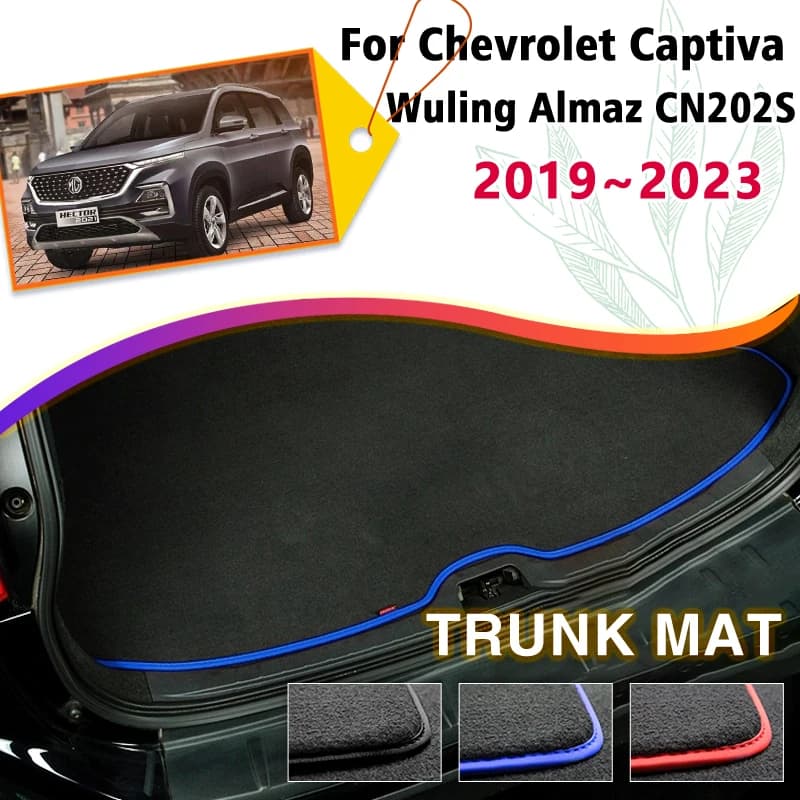 Rear Trunk Mats For MG Hector Chevrolet Captiva Wuling Almaz Baojun 530 2018~2023 7 Seats Boot Cargo Liner Tray Trunk Floor Pads