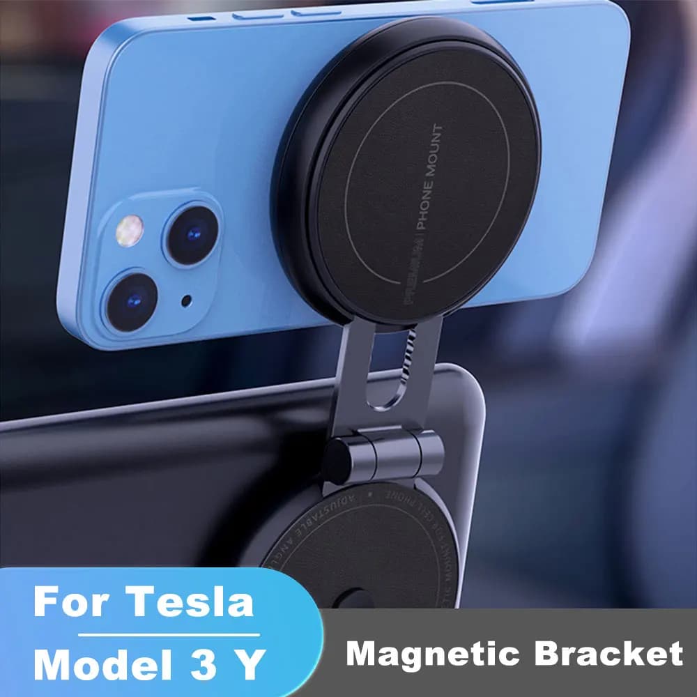 Hidden Magnetic Car Phone Holder For Tesla Model 3 Y Mobile Stand Magnet Support Cell Phone Mount Magsafe Bracket
