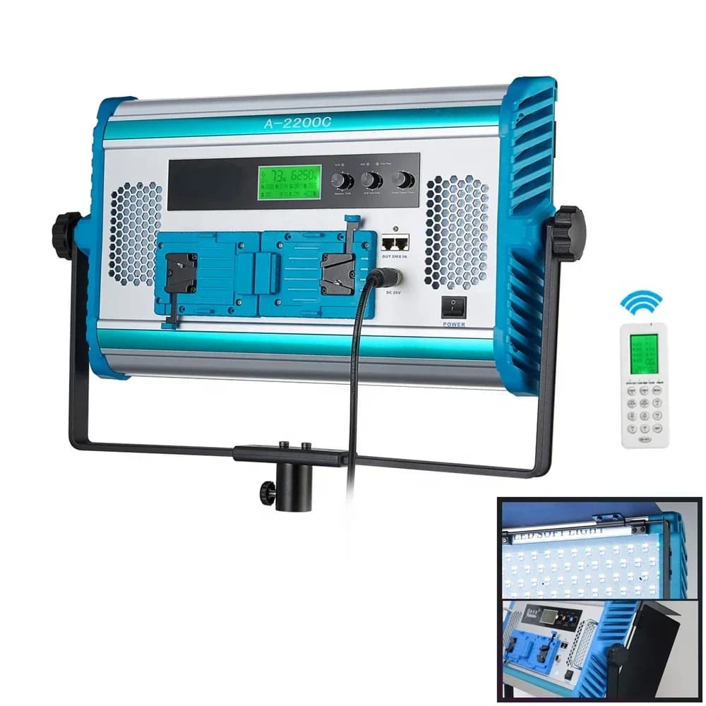 Hot Sales180w A-2200C LED RGBW Photography Light 2800k-9999K Video Recording Studio Via Remote+Knob Control+APP