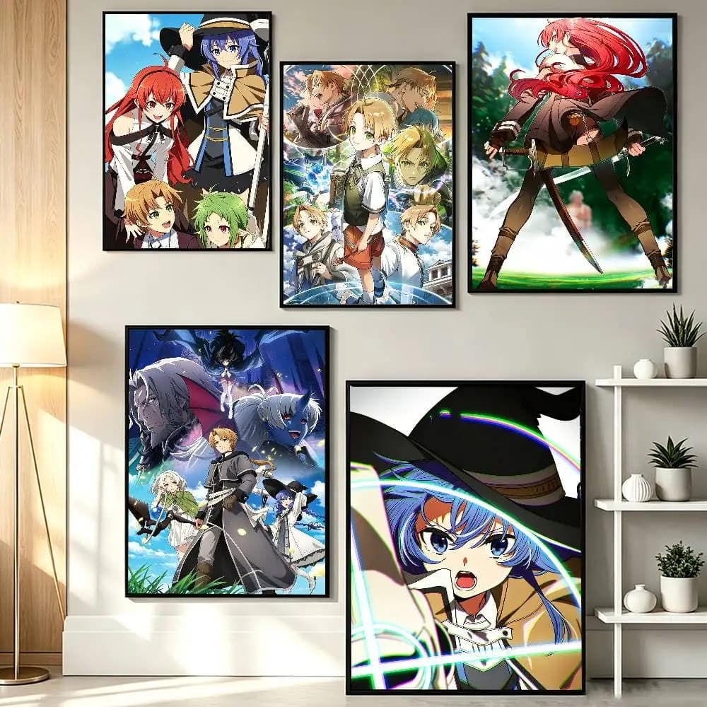 Isekai Fantasy Mushoku T-Tensei  Poster HD Self Adhesive Waterproof Wall Art Ideal for Home Office Dorm Gift