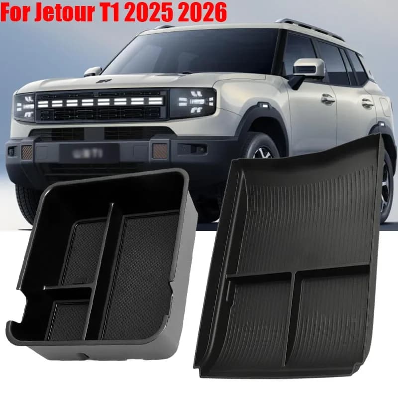 Center Console Storage Box for Jetour T1 2025 2026 Car Armrest Storage Box Central Lower Tray Car Stowing Tidying Accessories