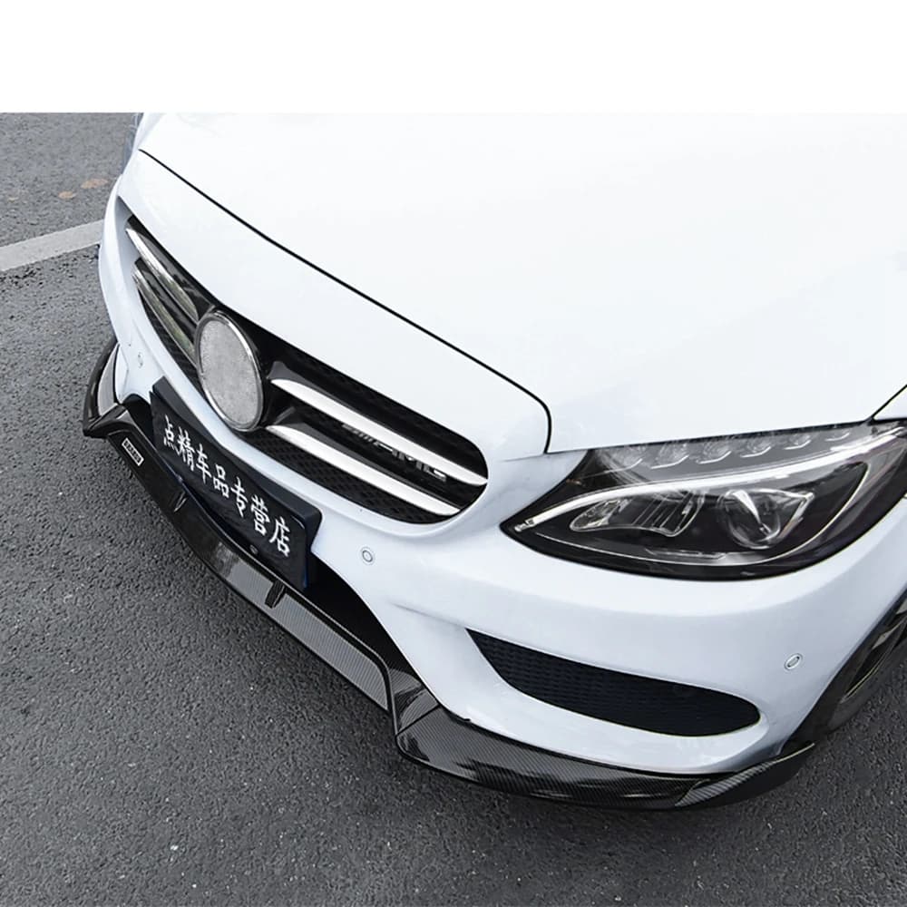 For Benz C-Class W205 C250 C300 C350 2015-2018 W205 3PCS Car Front Bumper Splitter Lip Body Kit Spoiler Diffuser For Mercedes