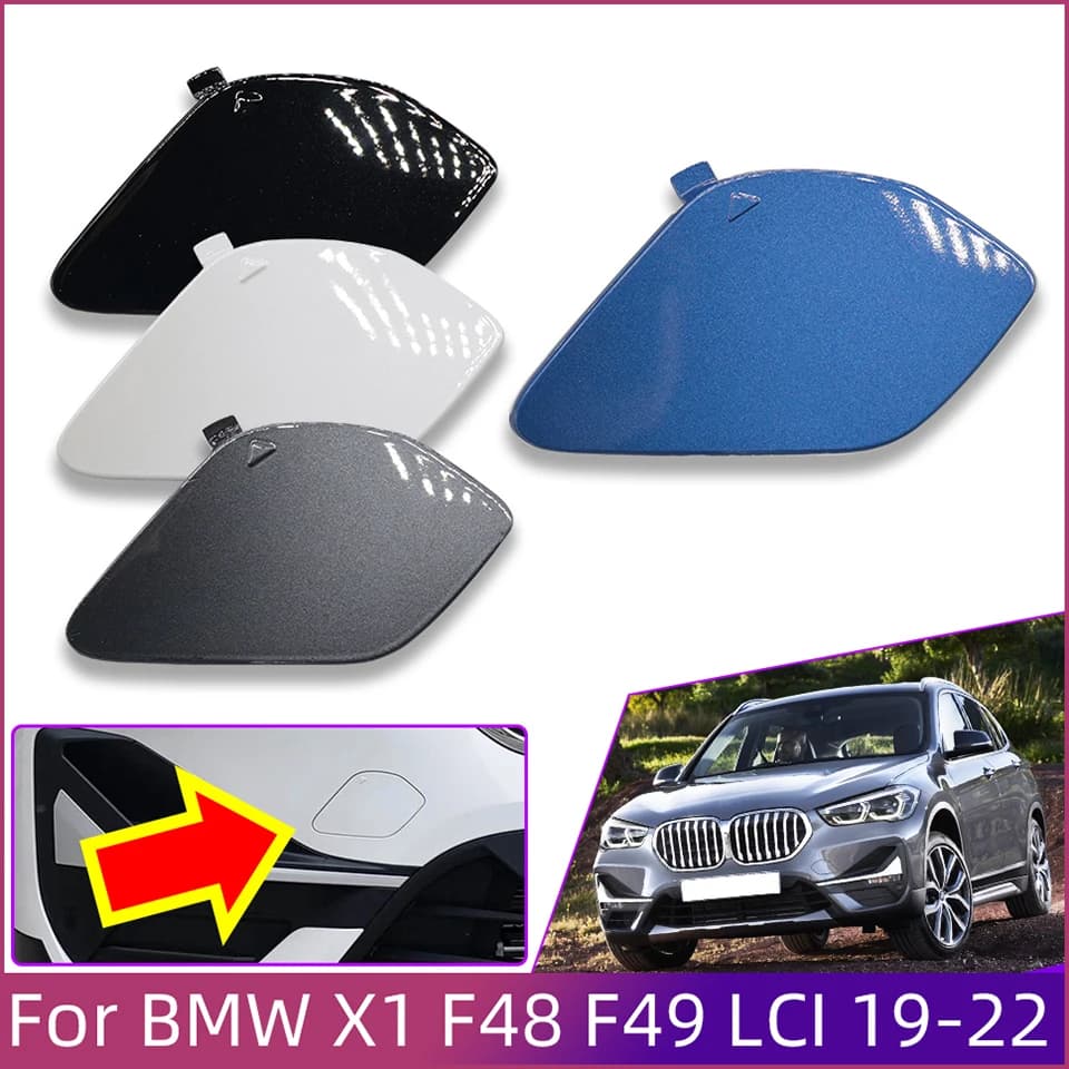 Front Bumper Towing Hook Cover For BMW X1 F48 F49 LCI 2019-2022 Tow Hauling Eye Trailer Cap Housing Shell Painted Car Accessorie